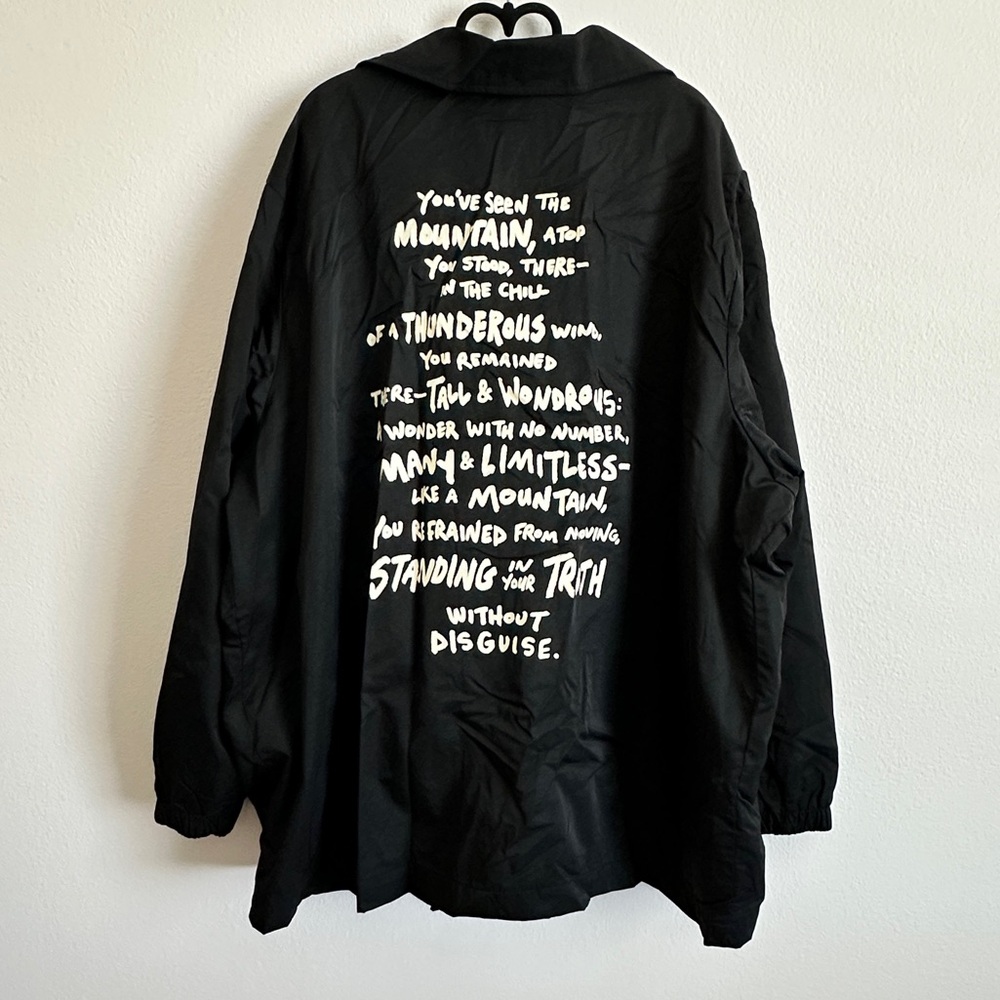 Black History Month Standing In Your Truth Nylon Black White Jacket Size 4XL